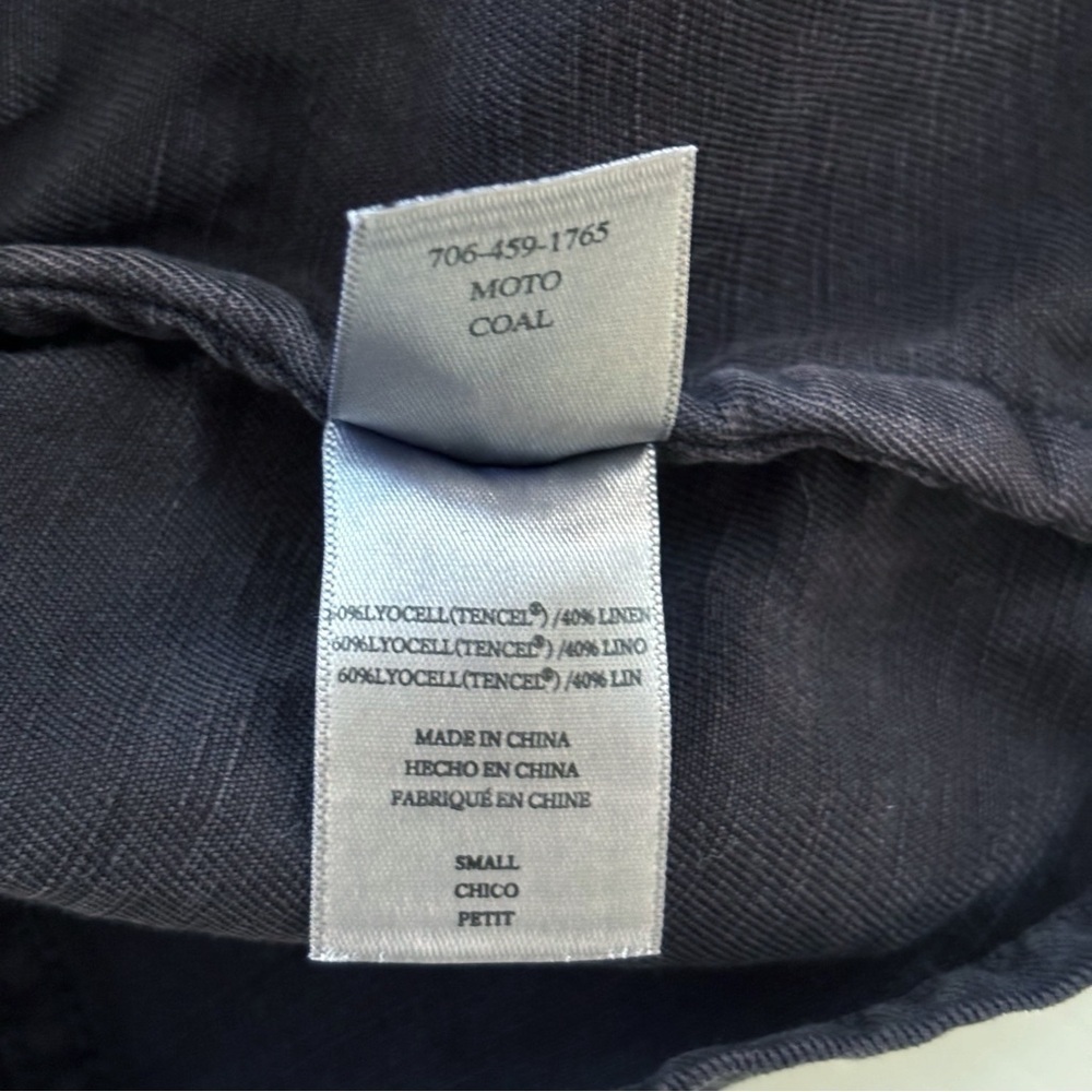 Rails Coal Grey Linen Blend Asymmetrical Zip Moto Jacket Small - Picture 7 of 9